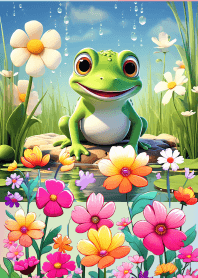 Cute cartoon frog theme