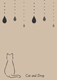 Cat and Drop (beige*black)