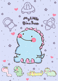 little cute dinosaur in space