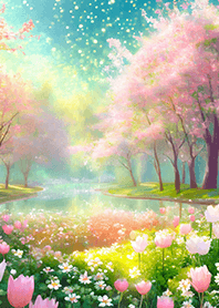 優美な春の風景の着せかえ(Spring-832)