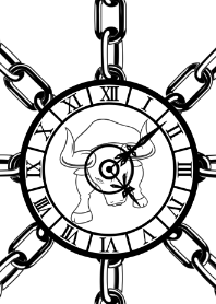 牡牛座 時計と鎖 -モノクロ-