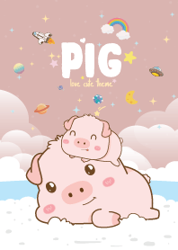 เจ้าหมูน้อย ริมทะเล สีน้ำตาล