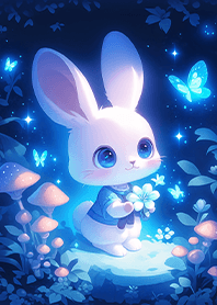 Blue Butterfly Forest Bunny JP