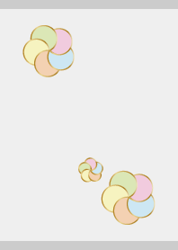 カラフルな梅の花 灰色