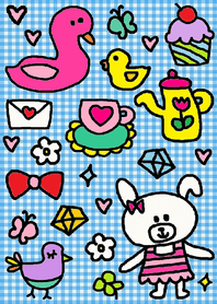 Loa theme(white) x blue check