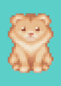 Lion Pixel Art Theme  Green 10