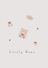 Bear and items(pattern)/gray beige LB