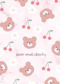 クマとチェリーと花♥ピンク07_2