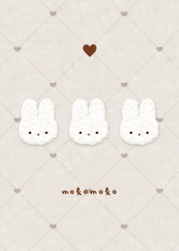 ふわもこ うさぎ Tile1 - D ベージュ