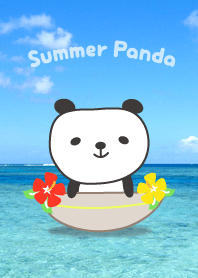 여름을위한 귀여운 팬더 테마
