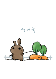 凝視的兔子。蘿蔔 - 2