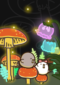 BWChickens-Mushroom forest night