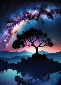 จักรวาลยามค่ำคืนที่เต็มไปด้วยดวงดาว m0