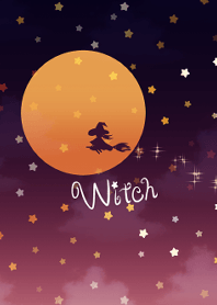Witch and starry sky