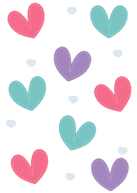 Pink, Green, Purple heart 7