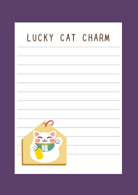 LUCKY CAT CHARM NOTEBOOK-DEEP PURPLE