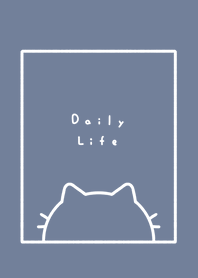 Cat Head (line) /blue gray WH