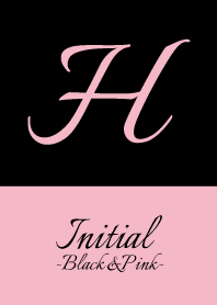 Initial "H" -Black&Pink-