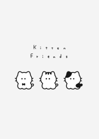 小さな猫．グレーと黒