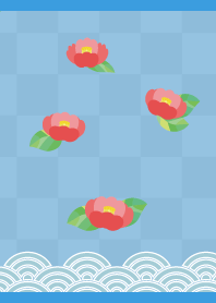 Cute winter camellia blue