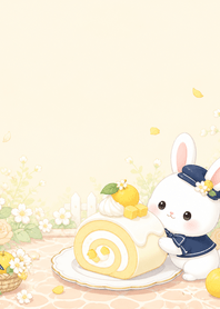 Navy White Rabbit Yuzu Roll