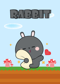 Love U Cute Black Rabbit Theme