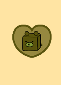 Box Bear Yellow Brown Heart
