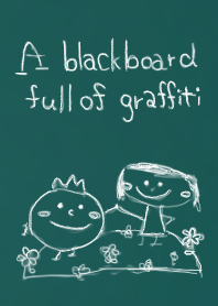 A blackboard full of graffiti