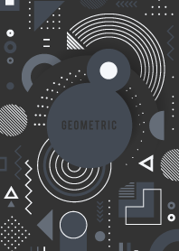 Geometric Flat Dark Grey Black