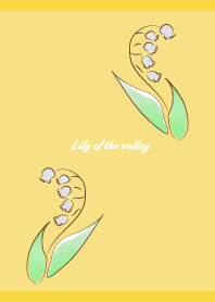 Pretty Lily of the Valley on yellow
