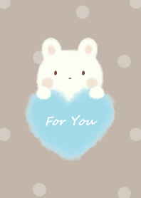 mokomoko heart -rabbit- mocha dot 2