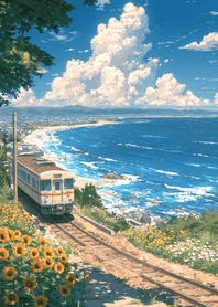 Green Train by the Sunflower Coast