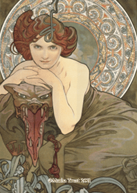 Mucha "Emeralds"