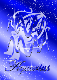 Twelve constellations -Aquarius2 blue-