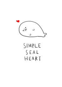 simple seal heart white gray.