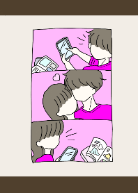 男の子と女の子◎カップル/ピンク/桃色2