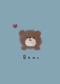 ブルーベージュとふんわりクマ。