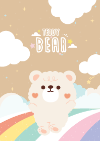 เทดดี้แบร์ สายรุ้ง สีน้ำตาล