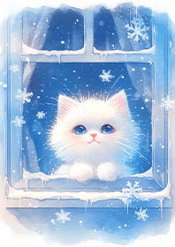 貓咪看著窗外雪花❤️