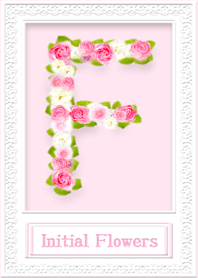 Initial F / Pink Rose