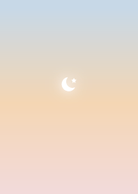 Moon and Stars / Sunset Blue Orange Pink