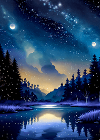 Beautiful starry night view#2807