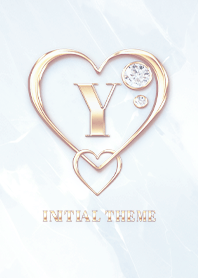 [ Y ] Heart Charm & Initial  - Blue G