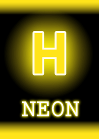 【H】イニシャル ネオン 黄色
