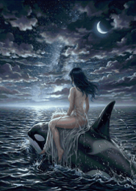 stampAI-killer whale and girl-AeuyGv