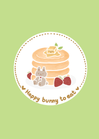 Happy bunny to eat