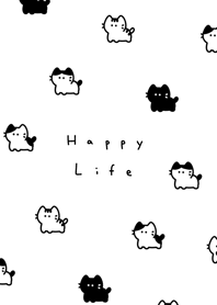 แมว．white black