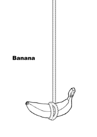 Hanging banana-white-