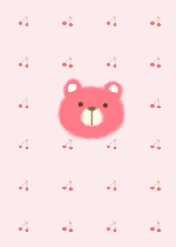 Pink bear and cherries 2