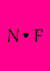 Initial "N & F" Vivid pink & black.